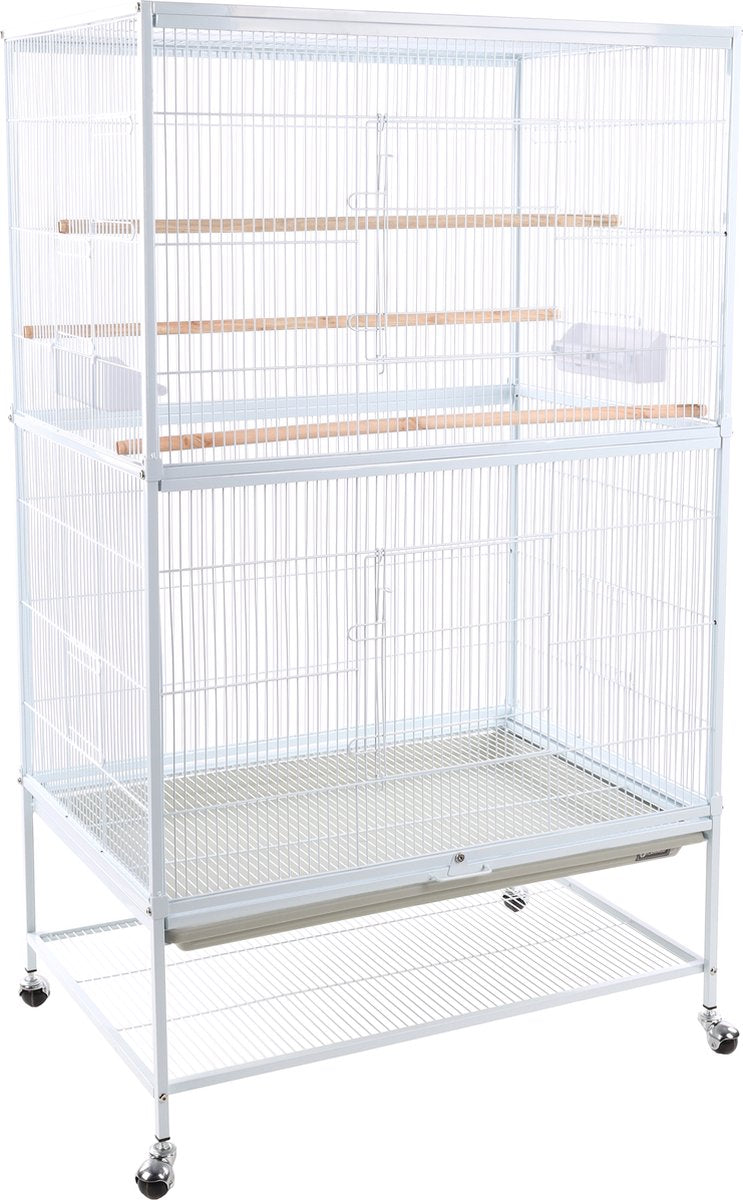 Flamingo Volière sumba wit – volière voor buiten binnen – volière aluminium – 79x52x134 cm – volière