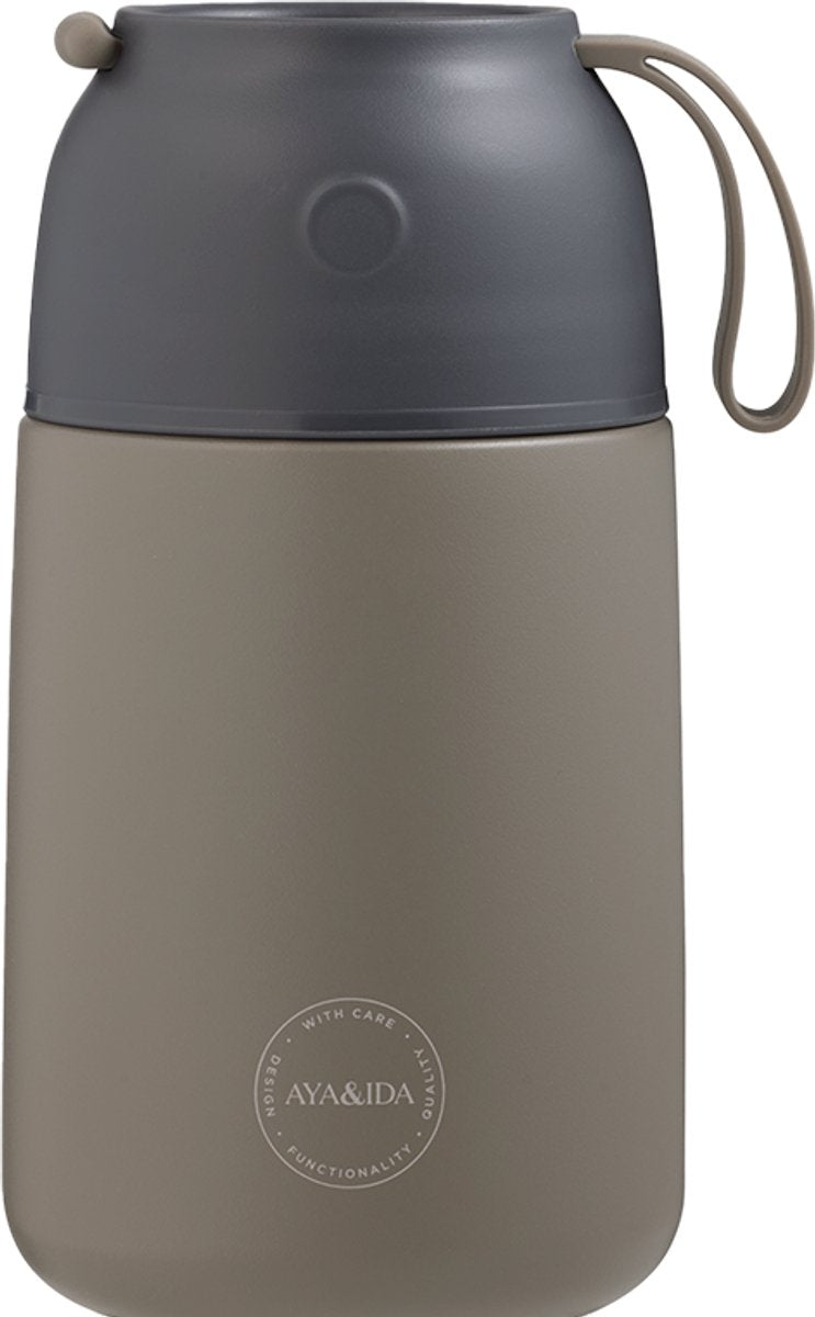 Aya Ida Aya ida - thermosfles - voedselcontainer - rvs - warmhoud - foodie - 700ml - driftwood