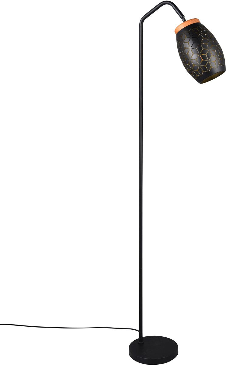 RL LIVE YOUR LIGHT Reality bidar - vloerlamp - zwart-goud - excl. 1x e27 4 w - voetschakelaar