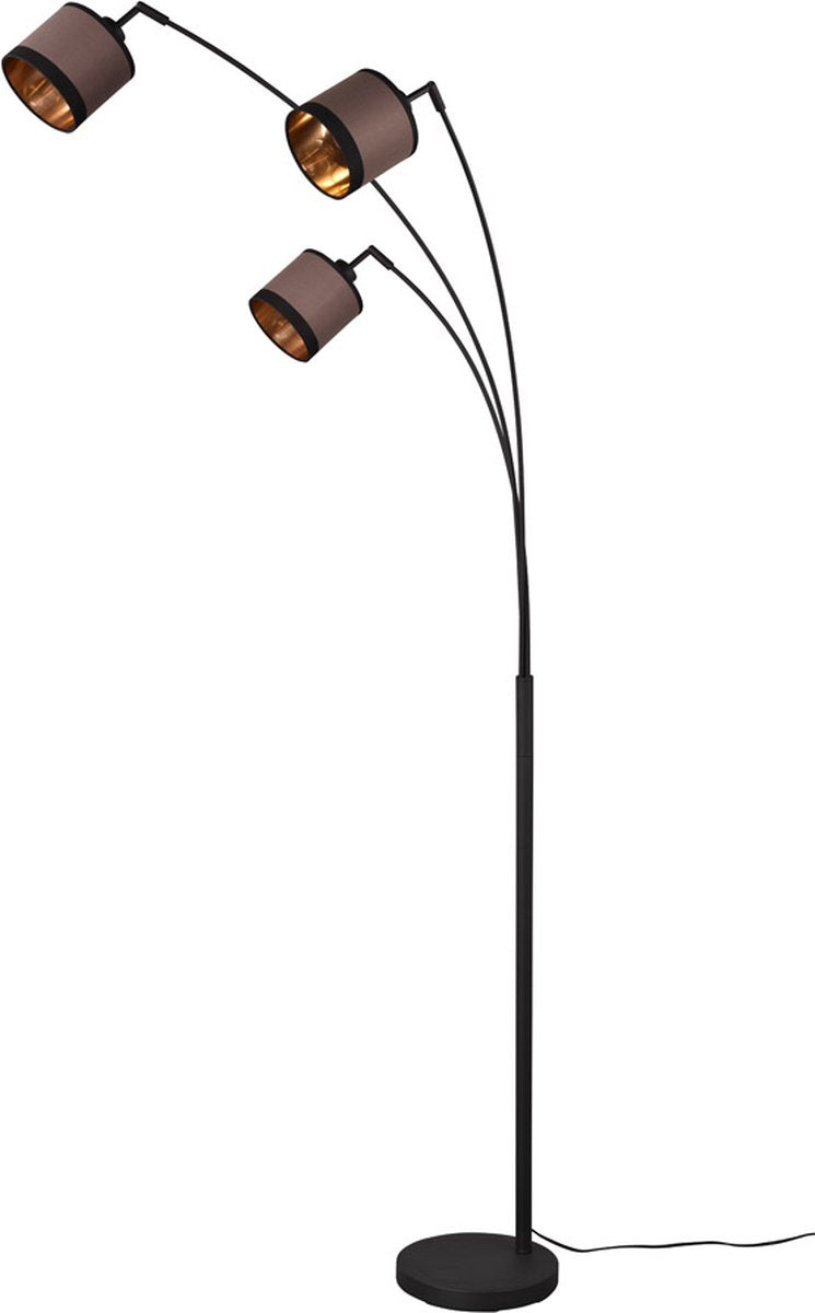 RL LIVE YOUR LIGHT Reality davos - vloerlamp - zwart mat - excl. 3x e14 4w - voetschakelaar