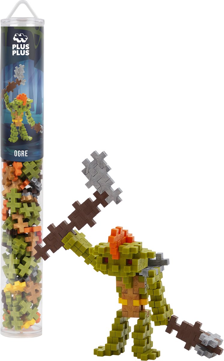 Plus-Plus ogre trol 100 delige bouwset tube - 4309 - bouwspeelgoed - constructiespeelgoed - set met bouwstenen - vanaf 5 jaar