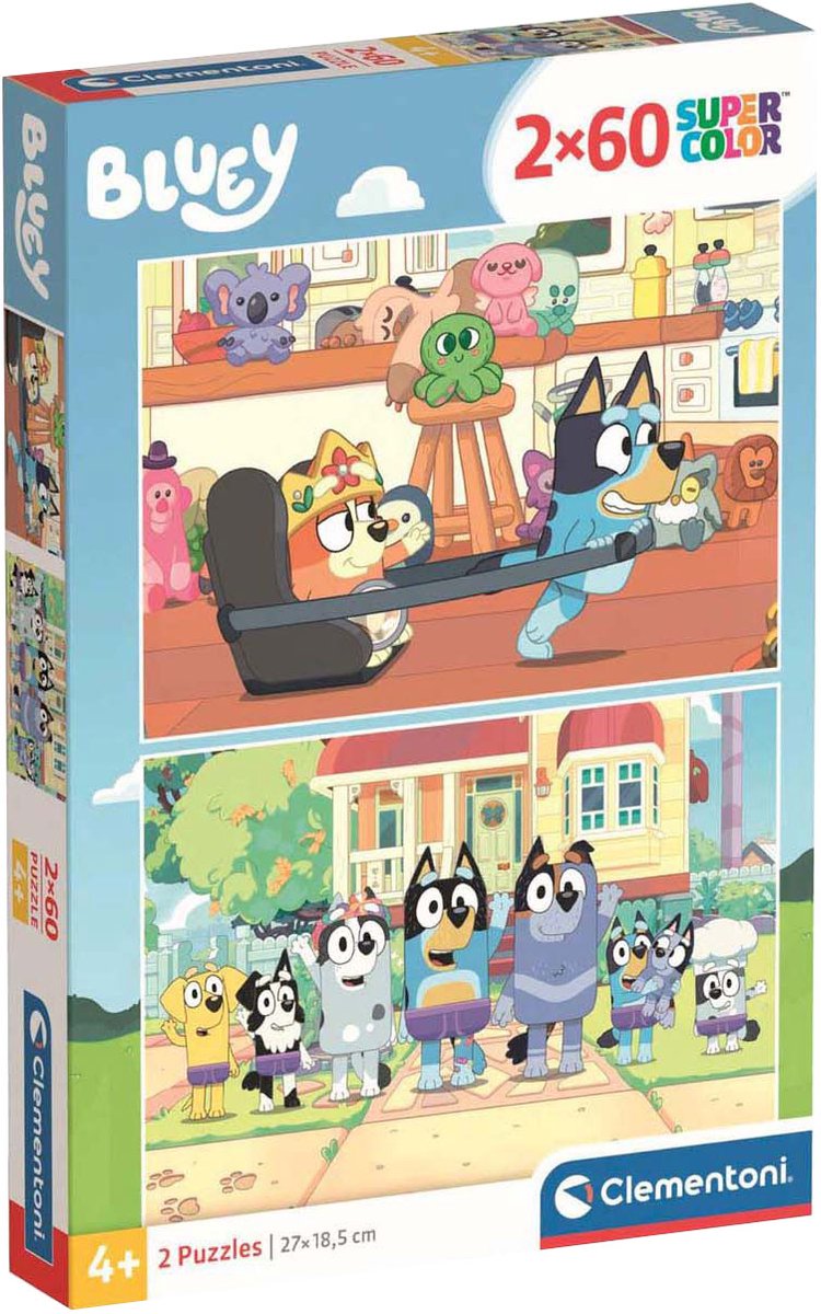 Clementoni legpuzzel super color bluey, 2x60st.