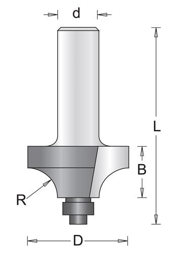 Hikoki Accessoires Hikoki afrondfrees 25.4mm schacht=8mm+lager