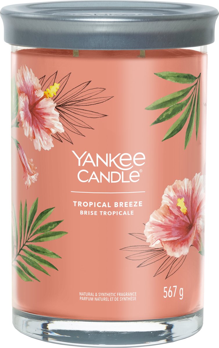 Yankee Candle - tropical breeze large tumbler geurkaars - 100 branduren - twee lonten