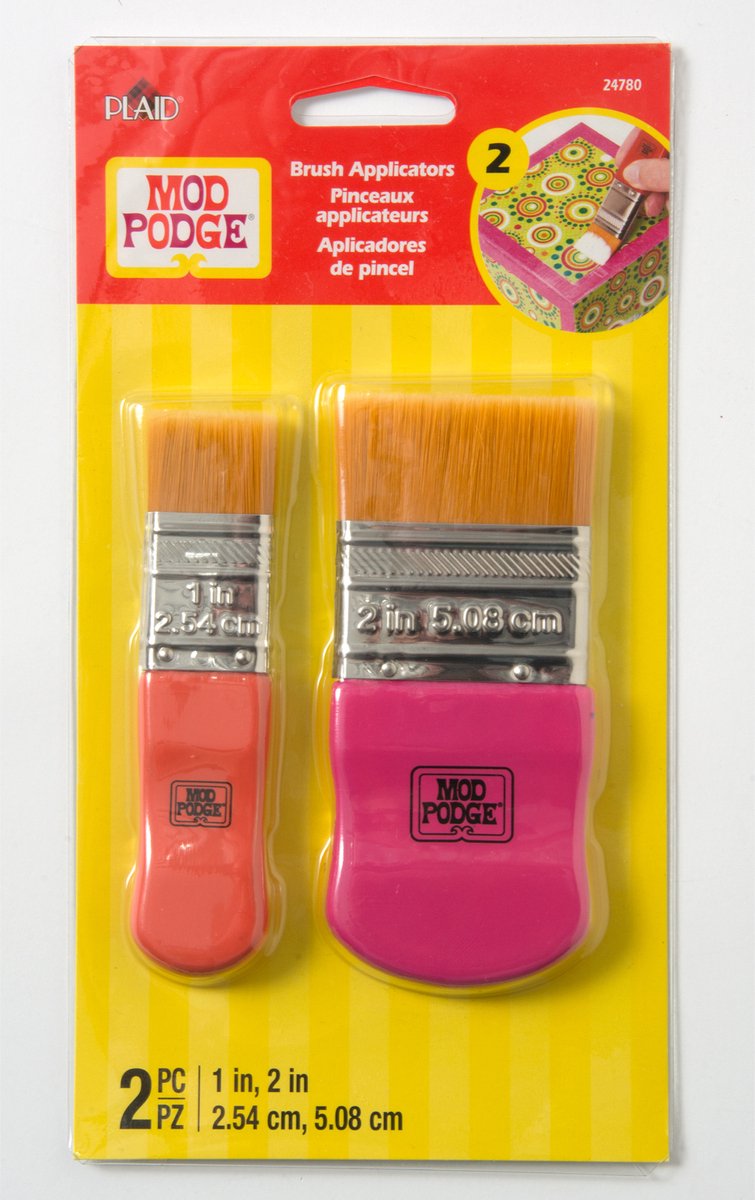 Mod Podge brede kwast set - voor decoupage - synthetisch - 2,5 cm + 5 cm