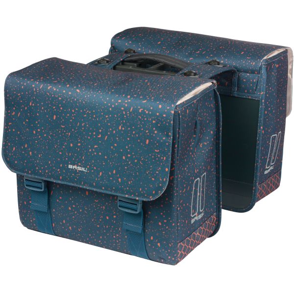 BASIL Dubbele fietstas flair mik 35 liter 15 x 35 x 31 cm (2x) - navy