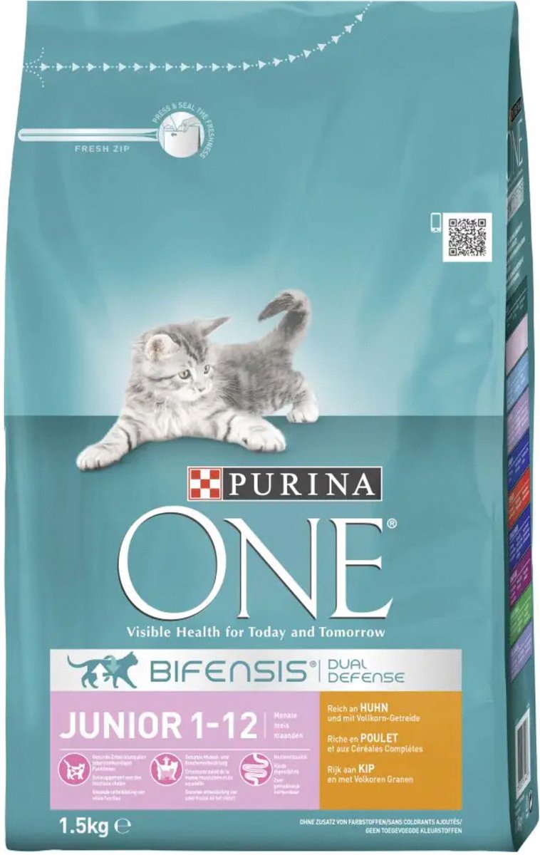 Purina One junior - kattenvoer - kip rijst 1.5 kg
