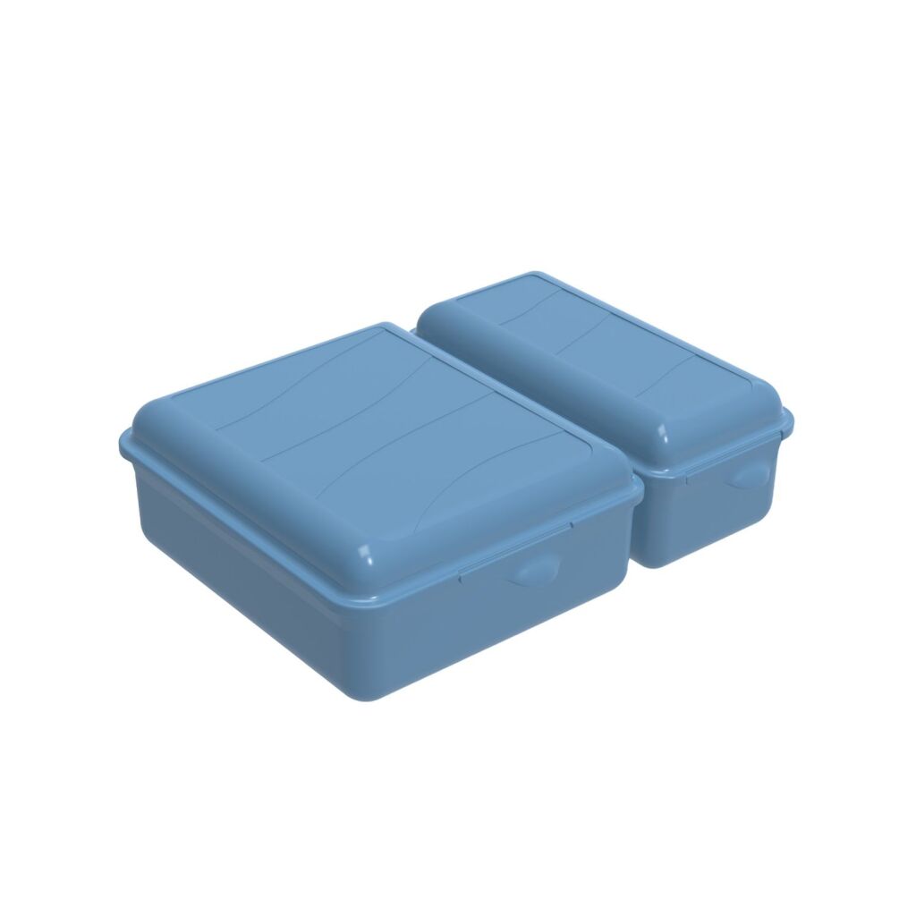 Rotho twin lunchbox 1.05+0.55l horizon blauw