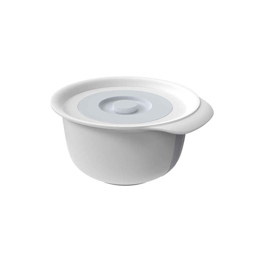 Rotho fresh beslagkom met spatdeksel 4l cool grey