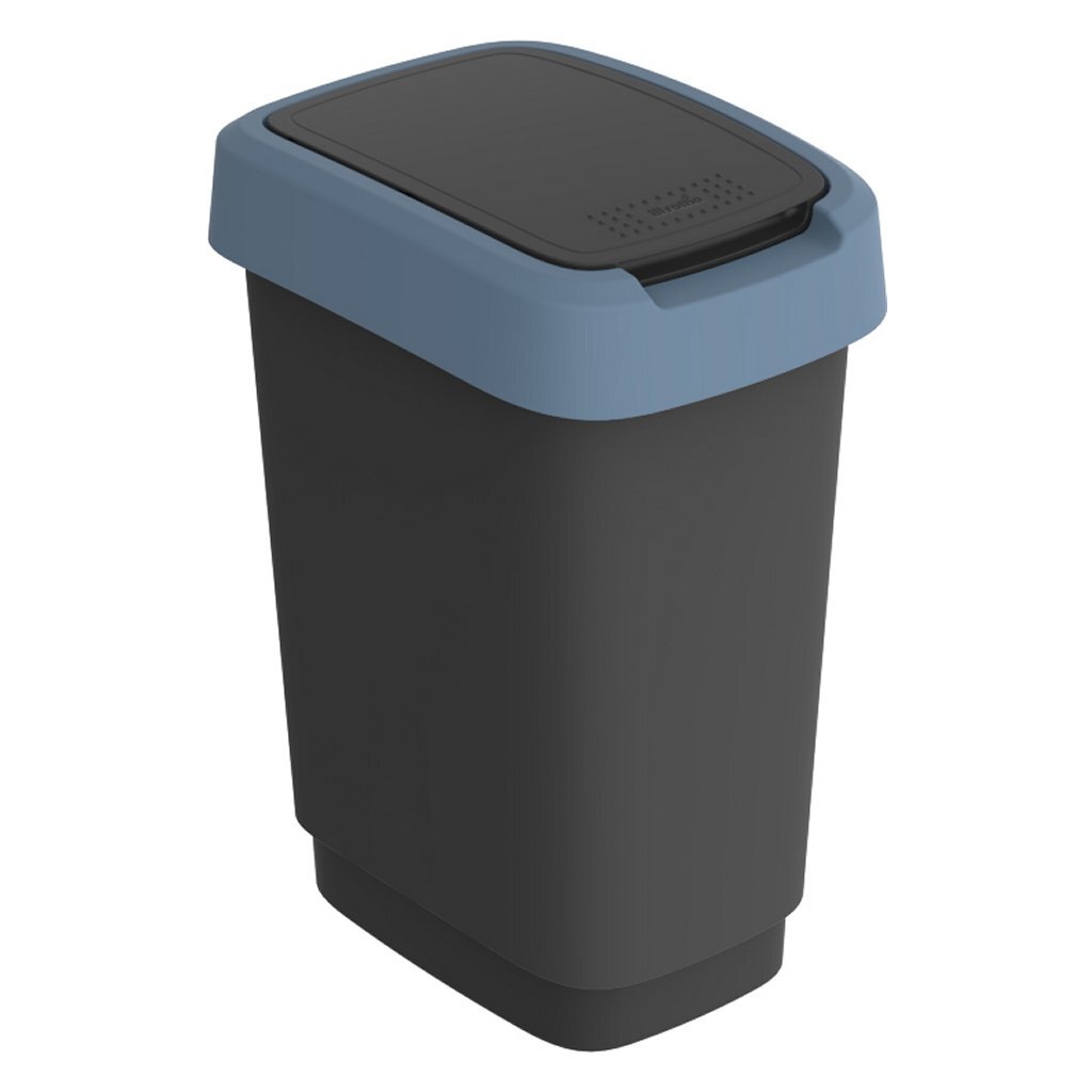 Rotho twist afvalbak 10l horizon blauw antraciet