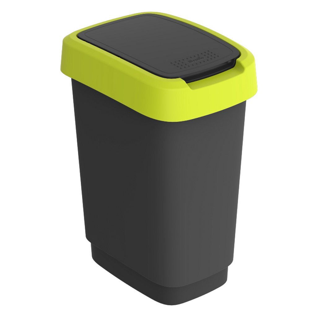 Rotho twist afvalbak 10l lime antraciet