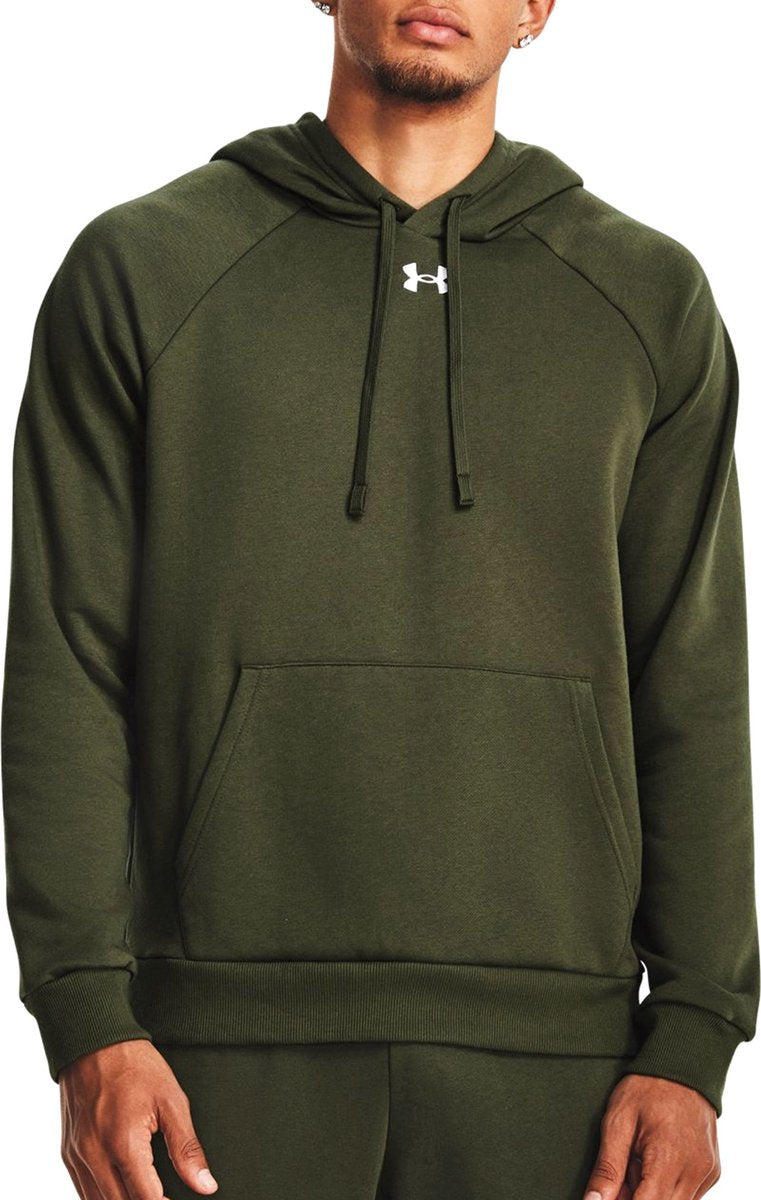 Under Armour ua rival fleece hoodie heren sporttrui - groen - wit