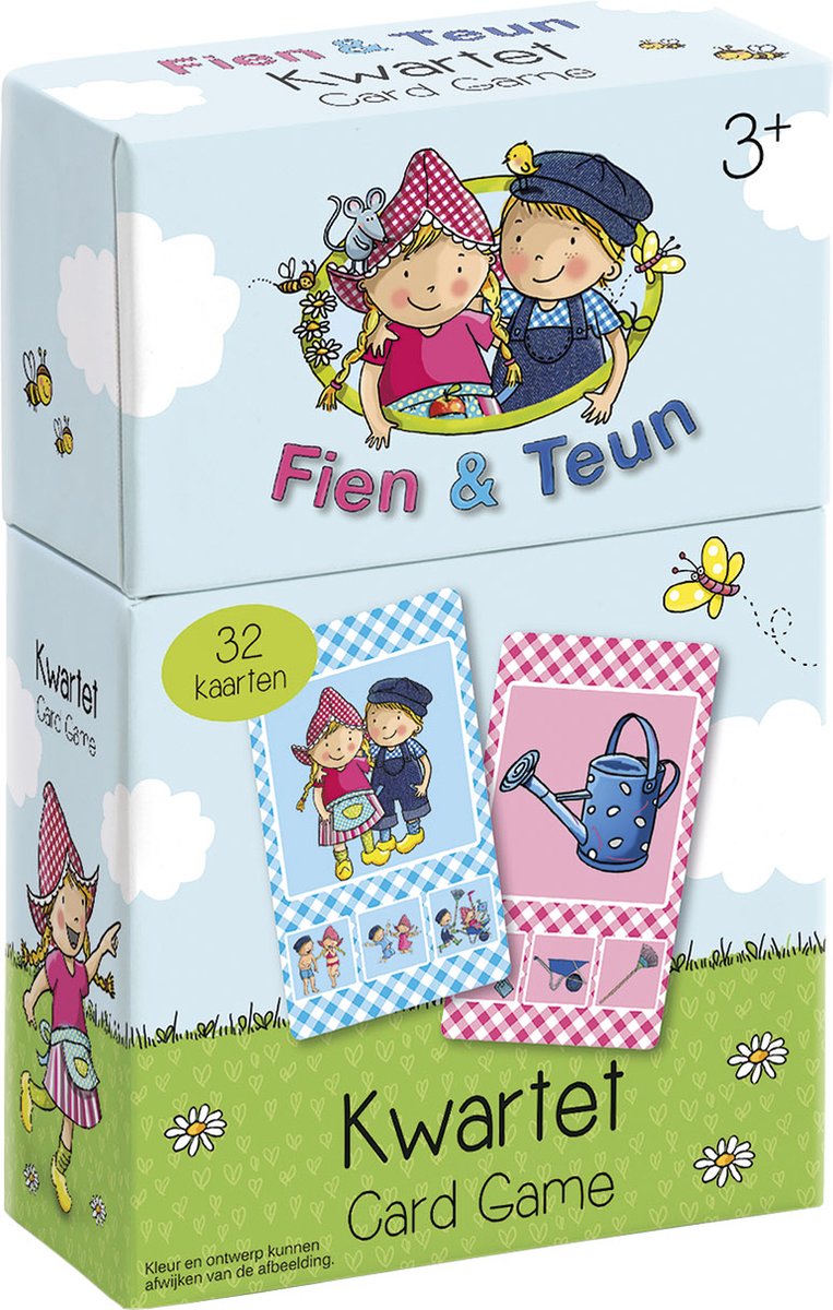 Bambolino Fien teun kwartet - boerderij thema, educatief spel cadeautip - 32 kaarten, 8 kwartetten - vanaf 3 jaar - toys