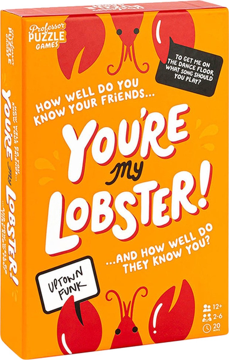 Professor Puzzle You're my lobster - gezelschapsspel - partyspel - test je vriendschap - engelstalig -