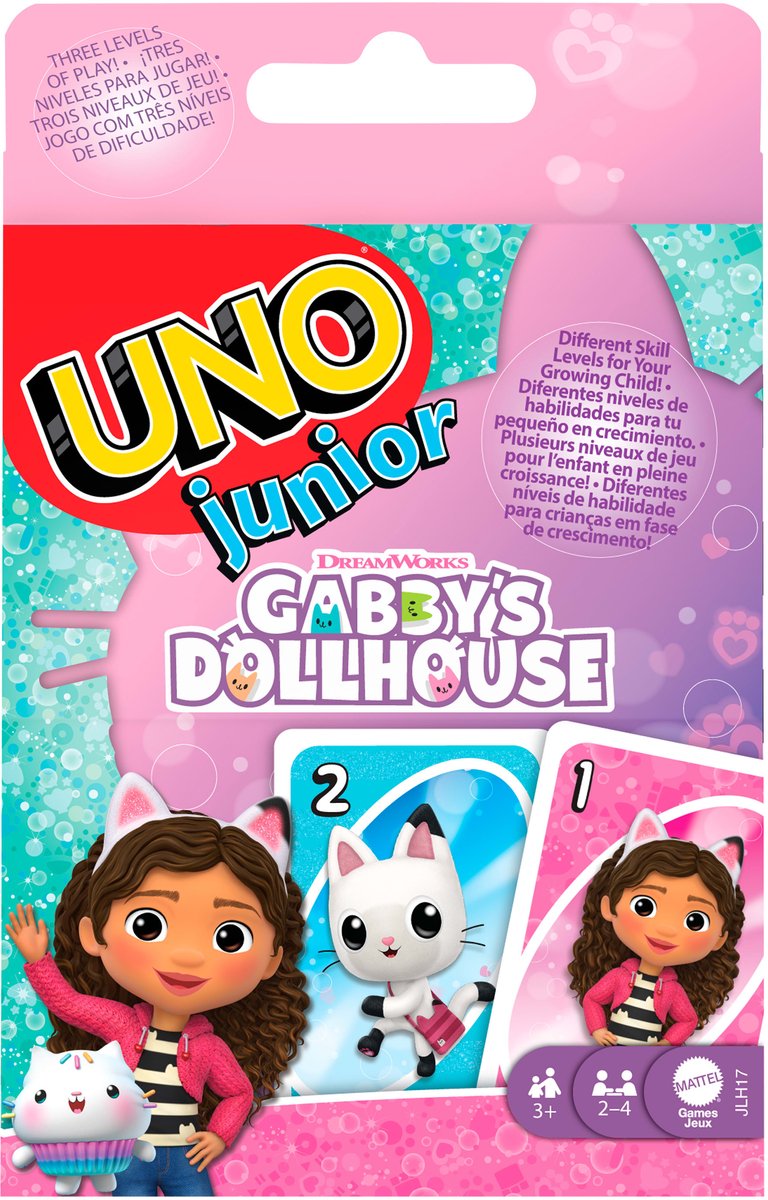 Mattel Games - uno junior dreamworks gabby's poppenhuis kaartspel