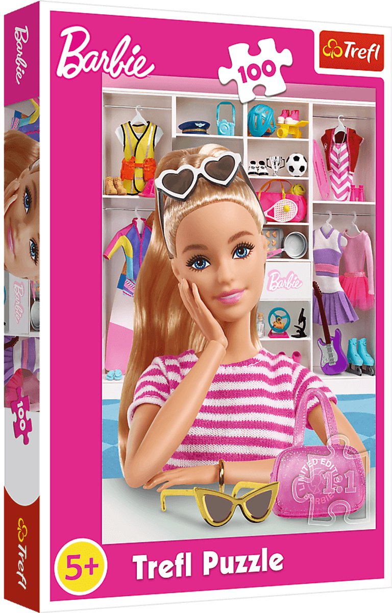 Trefl Barbie fashion puzzel (100 pzl st.) - 5-12 jaar, multicolor, mattel,