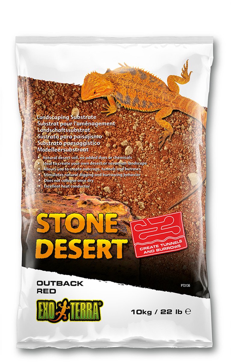 Exo Terra stone desert substraat outback red rood 10kg