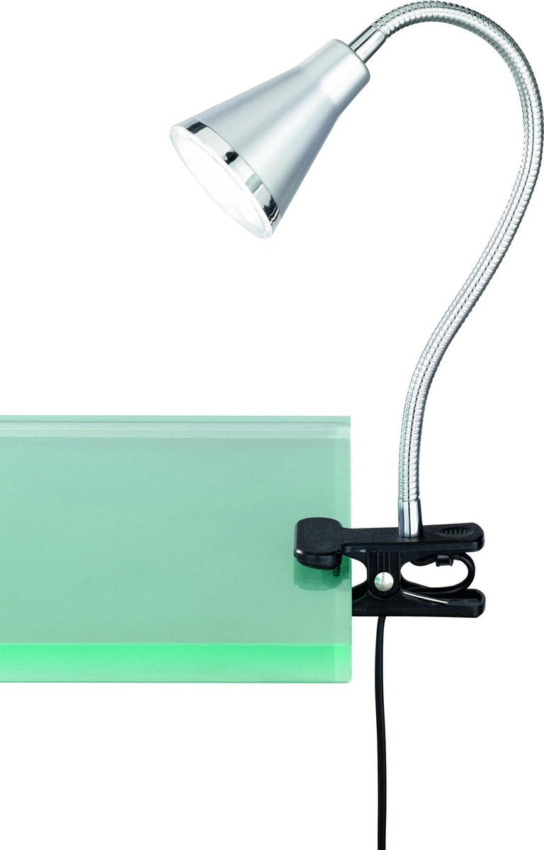 RL LIVE YOUR LIGHT Reality arras - klemlicht - titanium - incl. 1x smd 4w - snoerschakelaar - flexibel - klemlamp