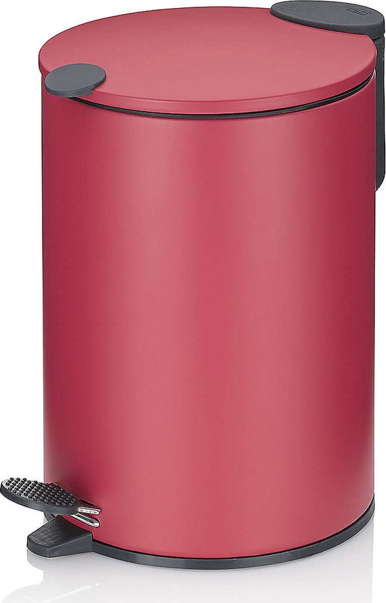 Kela Pedaal afvalemmer, 3 l, pastel rood - | mats