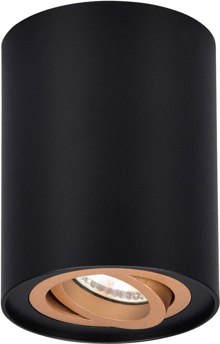 TRIO cookie - plafondlamp - zwart-goud - excl. 1x gu10 4,9 w - zwenkbaar - plafondbevestiging