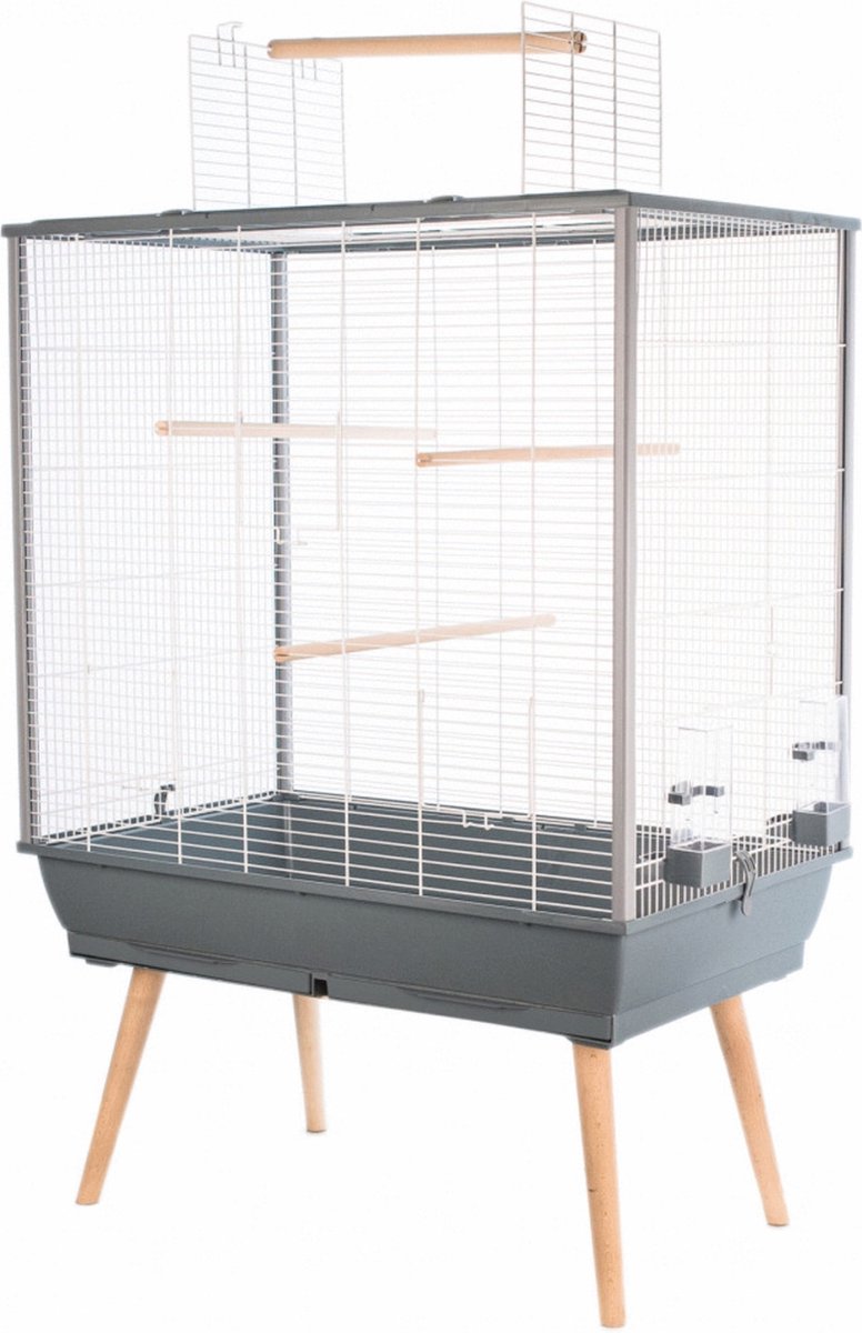 Merkloos Sans Marque Zolux neo jili kooi voor vogels h80, grijs