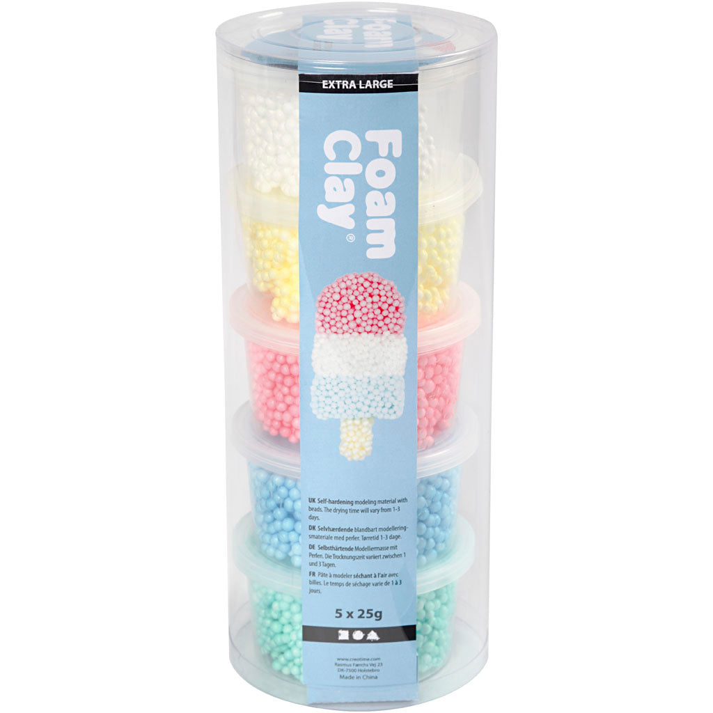 Creativ Company Https: www.cchobby.nl foam-clay-extra-large-diverse-kleuren-5x25-gr-1-doos