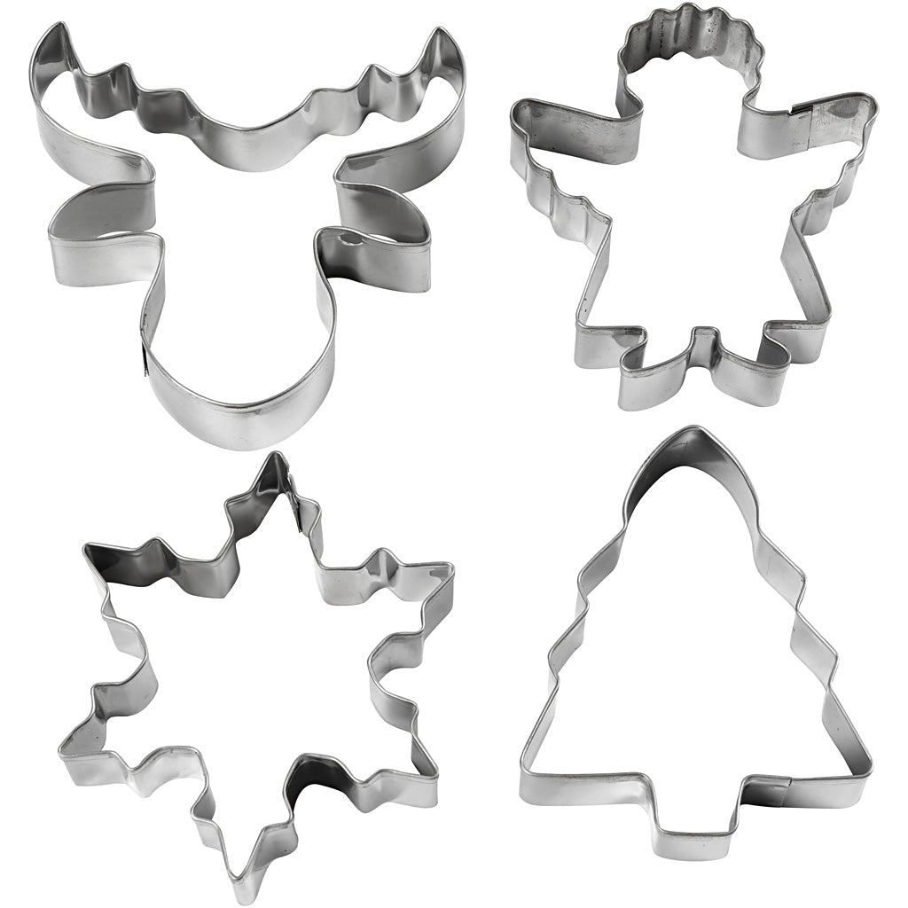 Creativ Company Https: www.cchobby.nl uitsteekvormen-kerstboom-engel-rendier-sneeuwvlok-h-8-cm-4-stuk-1-doos