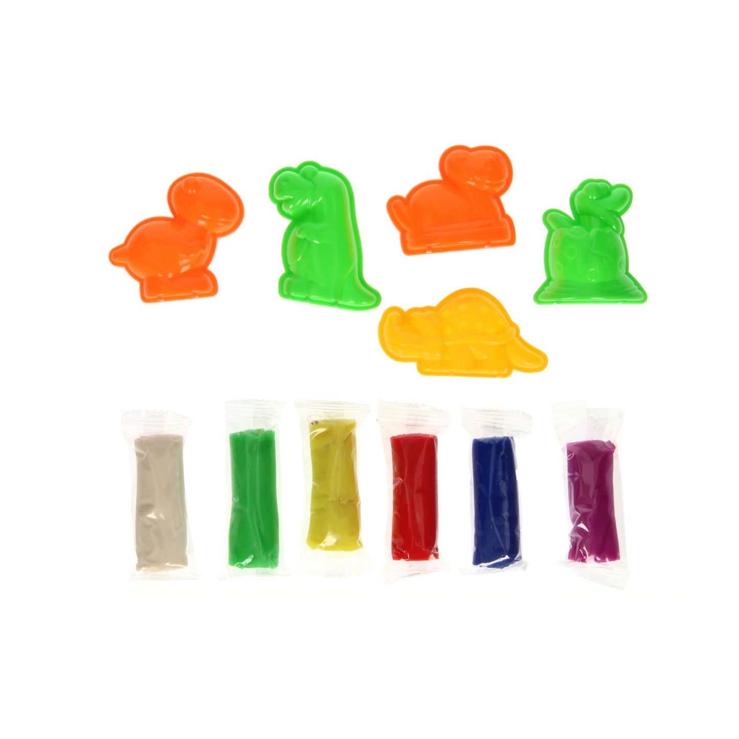 Lobbes Kleiset in opbergbox dino vormen - 6 kleuren klei