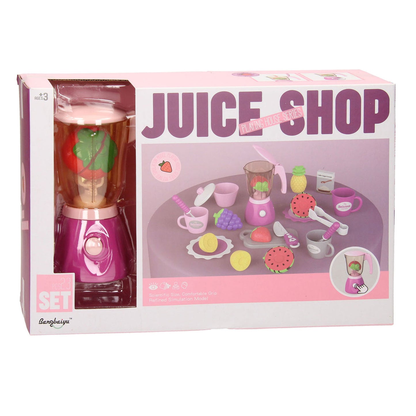 Juice Shop speelgoed speelset met blender - kleurrijke kinderkeuken.