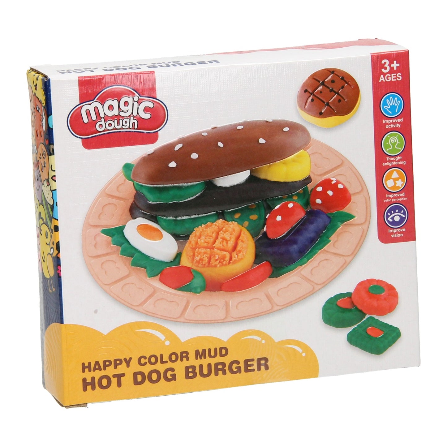 Lobbes Kleiset eten broodje gezond - 4 kleuren klei