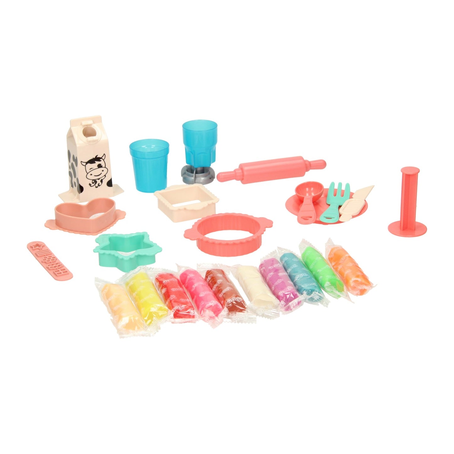 Lobbes Speelgoed BV Kleiset melk en eten - 10 kleuren klei
