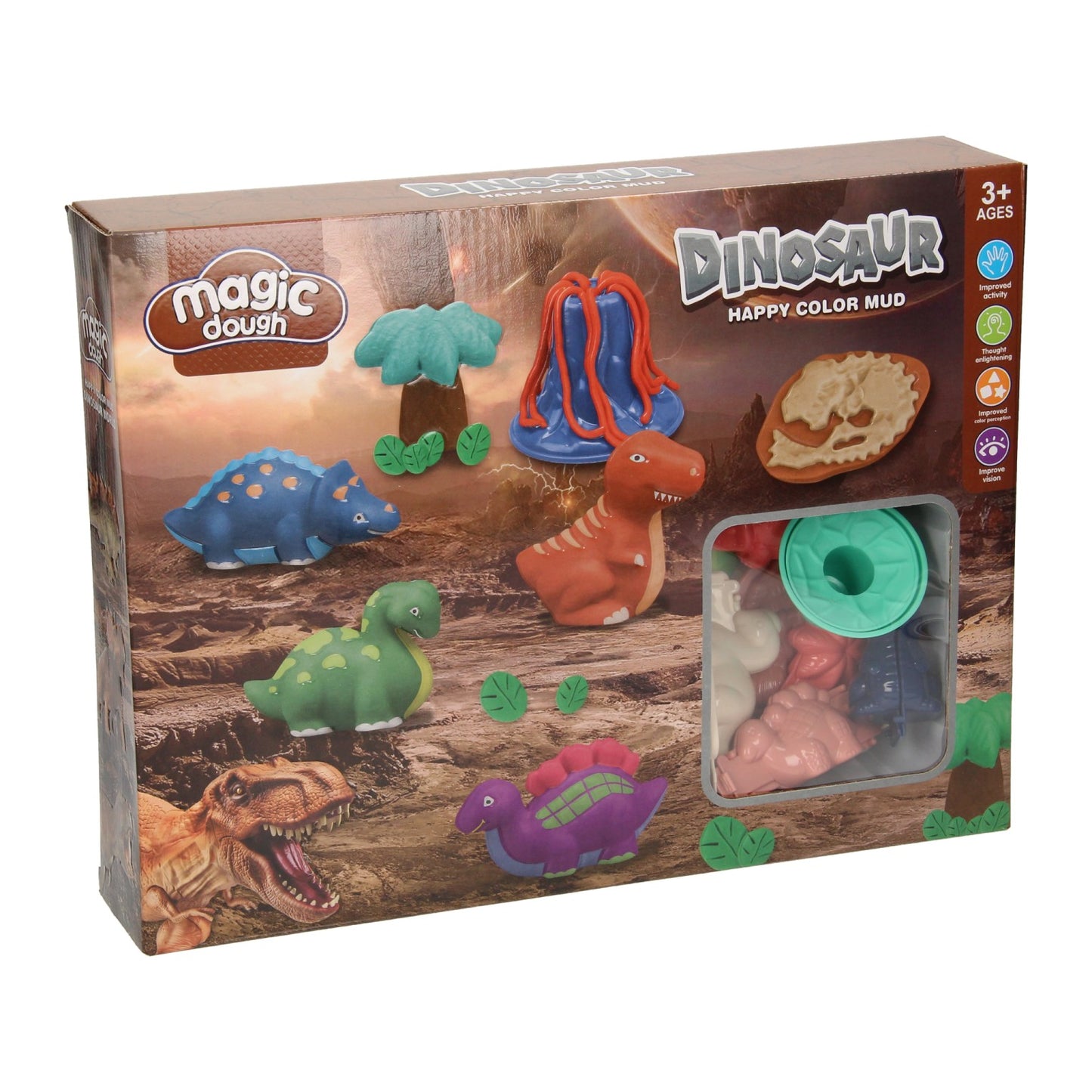 Lobbes Kleiset dinowereld - 6 kleipotjes