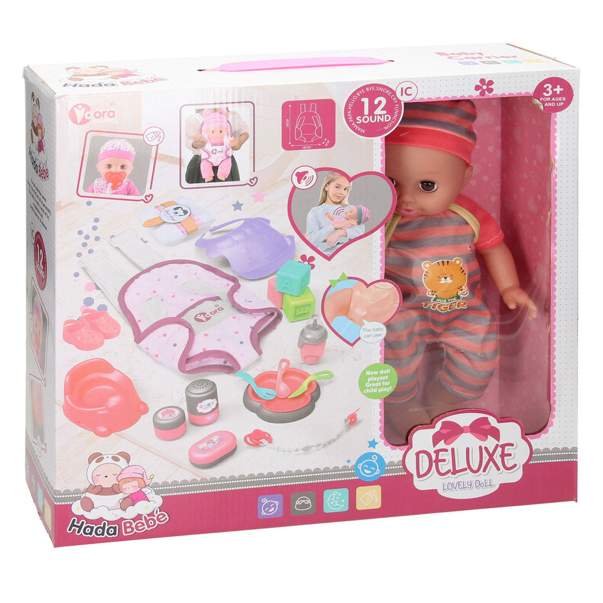 Lobbes Deluxe poppenset buikdraagtas