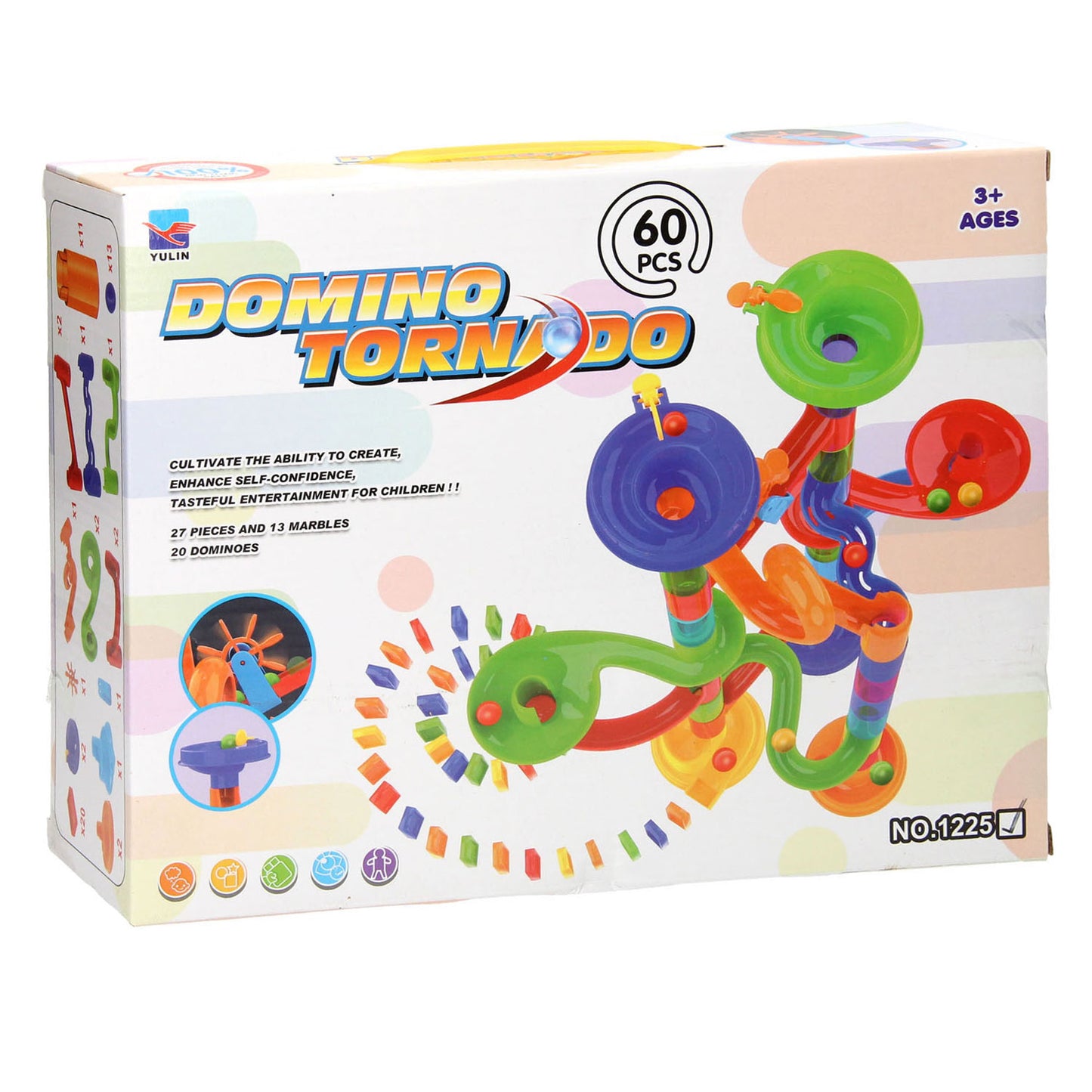 Lobbes Speelgoed BV Domino tornado knikkerbaan, 60dlg.