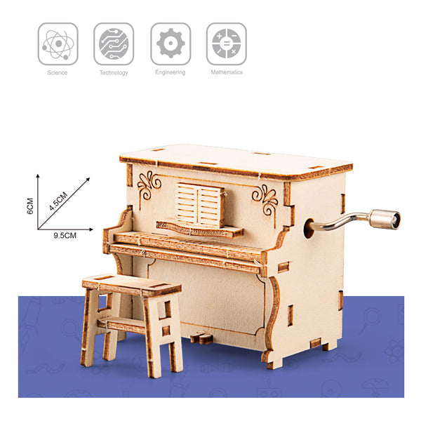 Lobbes Houten bouwpakket wind up piano