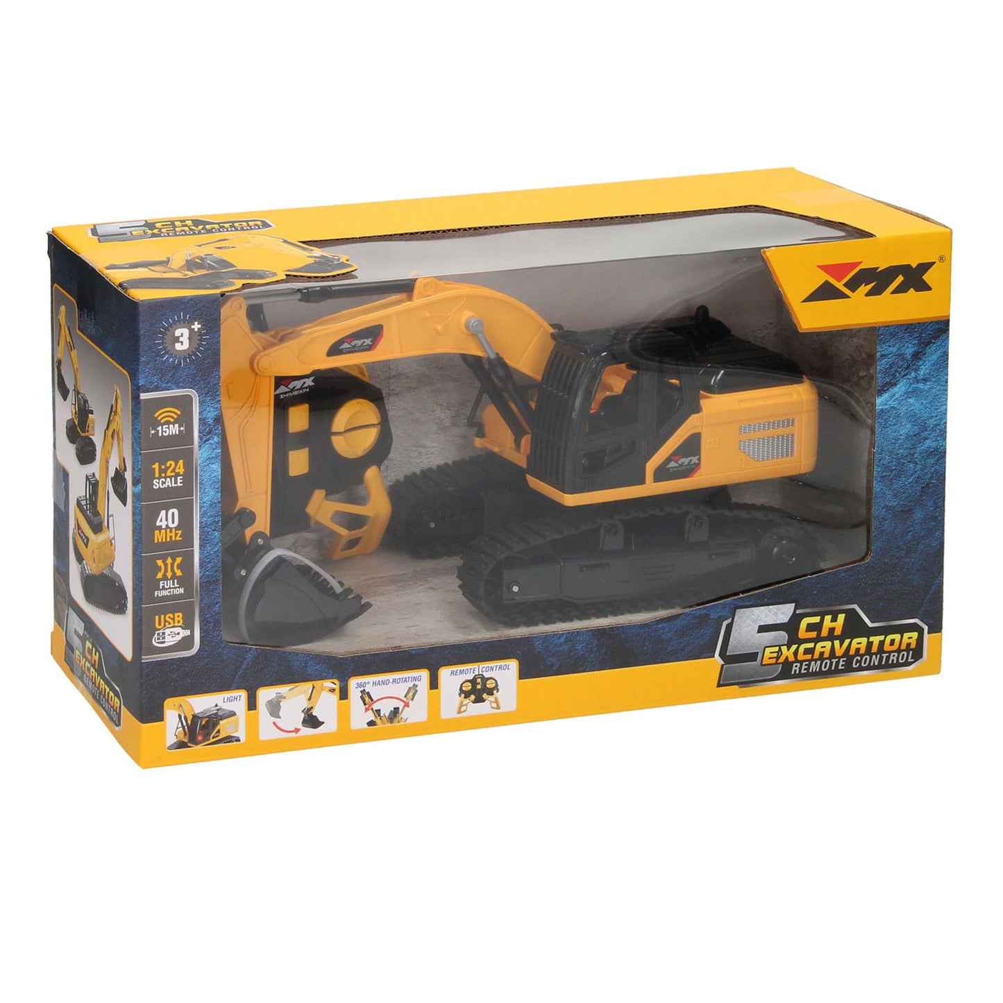 Lobbes Rc bestuurbare graafmachine met rupsbanden 1:24
