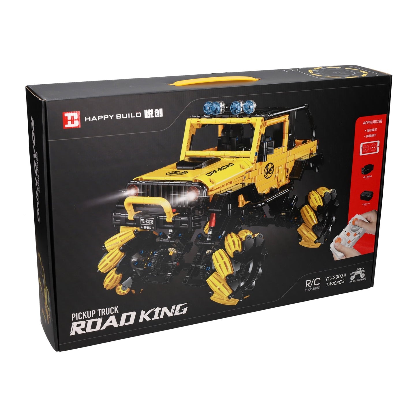 Lobbes Speelgoed BV Happy build bestuurbare rc bouwsteentjes set pickup truck - 1490dlg.