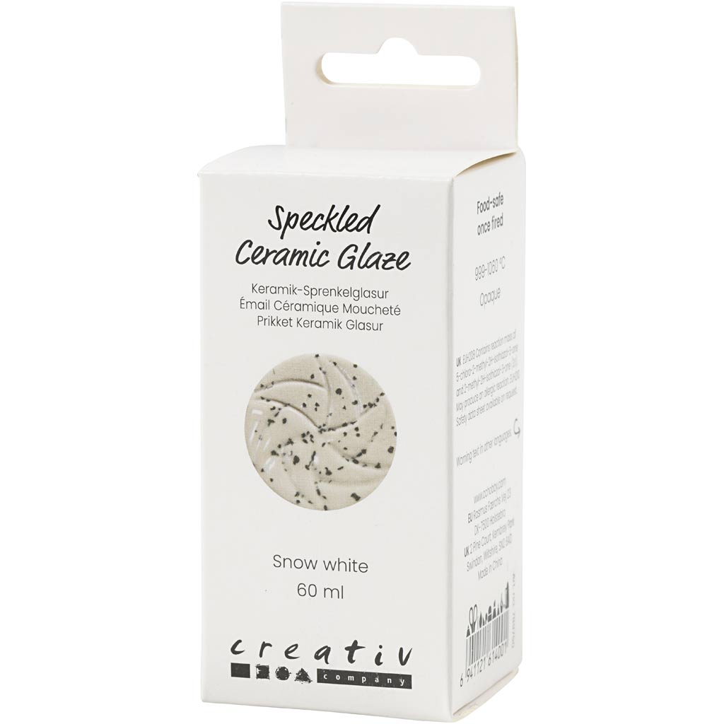 Creativ Company Https: www.cchobby.nl gespikkeld-keramiekglazuur-999-1060-c-dekkend-snow-white-60-ml-1-doosje