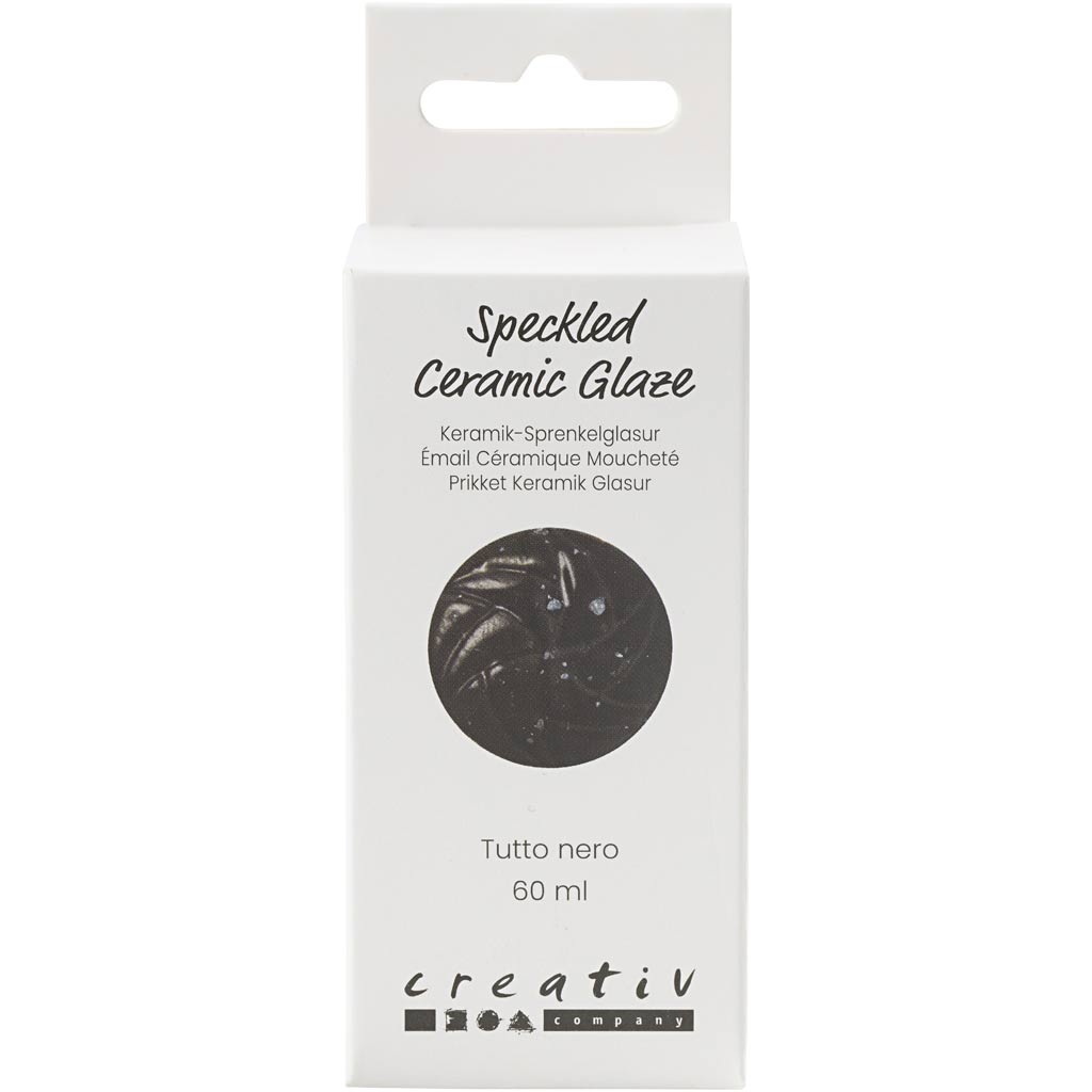 Creativ Company Https: www.cchobby.nl gespikkeld-keramiekglazuur-999-1060-c-dekkend-tutto-nero-60-ml-1-doosje