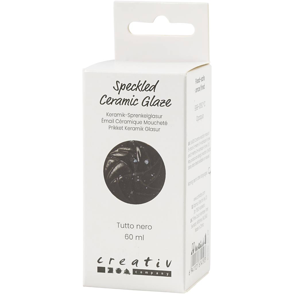 Creativ Company Https: www.cchobby.nl gespikkeld-keramiekglazuur-999-1060-c-dekkend-tutto-nero-60-ml-1-doosje