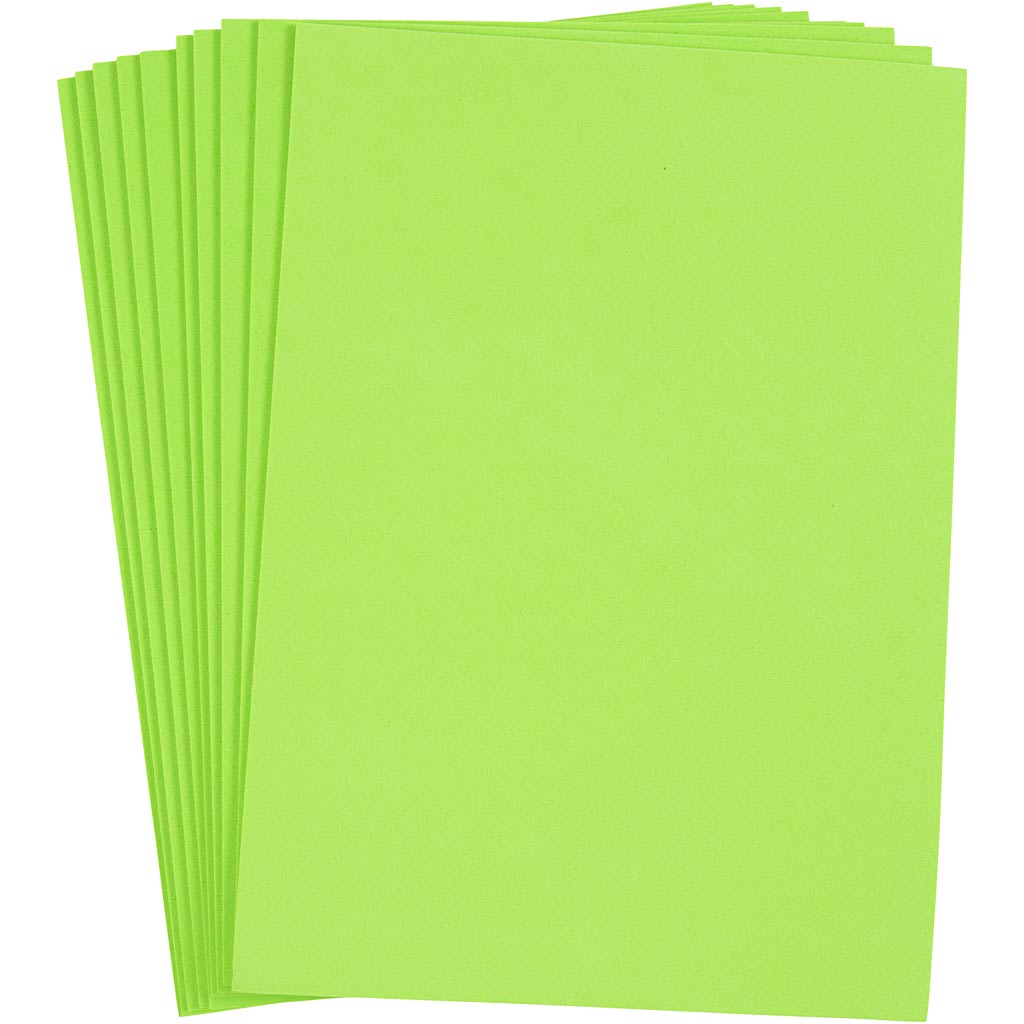 Creativ Company Https: www.cchobby.nl eva-foam-a4-vel-210x297-mm-dikte-2-mm-lichtgroen-10-vel-1-doos