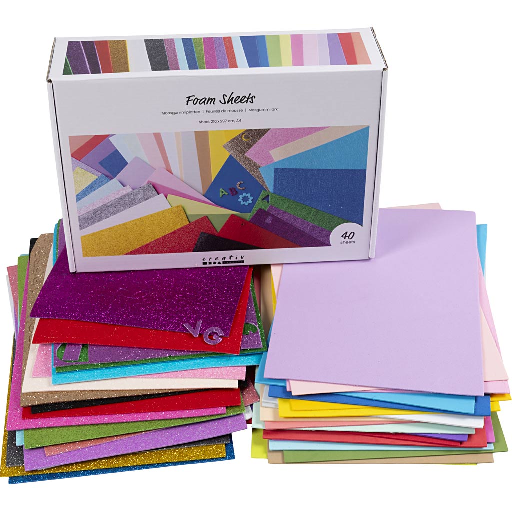 Creativ Company Https: www.cchobby.nl foam-vellen-a4-vel-210x297-cm-diverse-kleuren-40-vel-1-doos