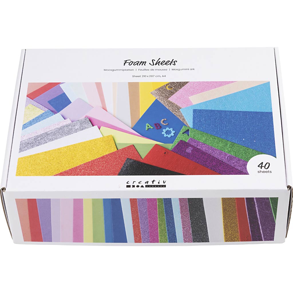 Creativ Company Https: www.cchobby.nl foam-vellen-a4-vel-210x297-cm-diverse-kleuren-40-vel-1-doos