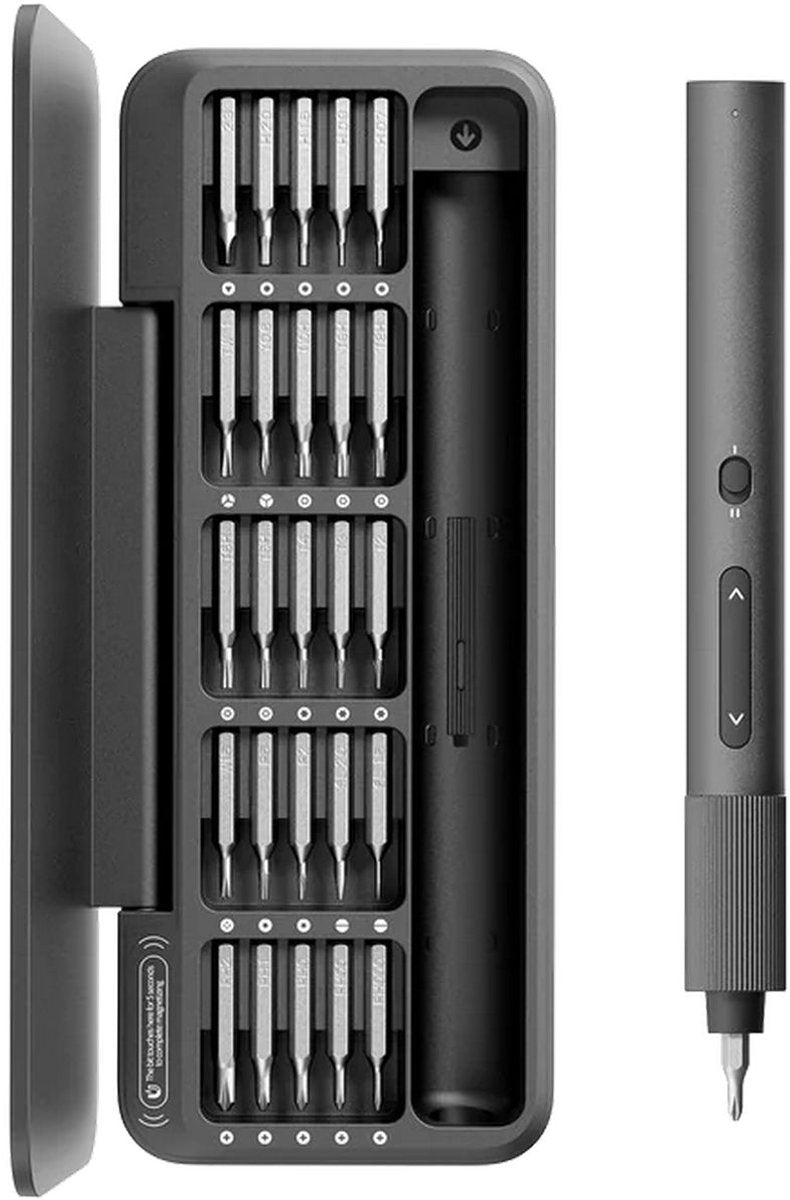 HOTO electric precision screwdriver adv – elektrische precisieschroevendraaier adv – 25 magnetische bits – led-verlichting – 170 tpm – oplaadbaar – precisiegereedschap voor elektronica, telefoons en reparaties
