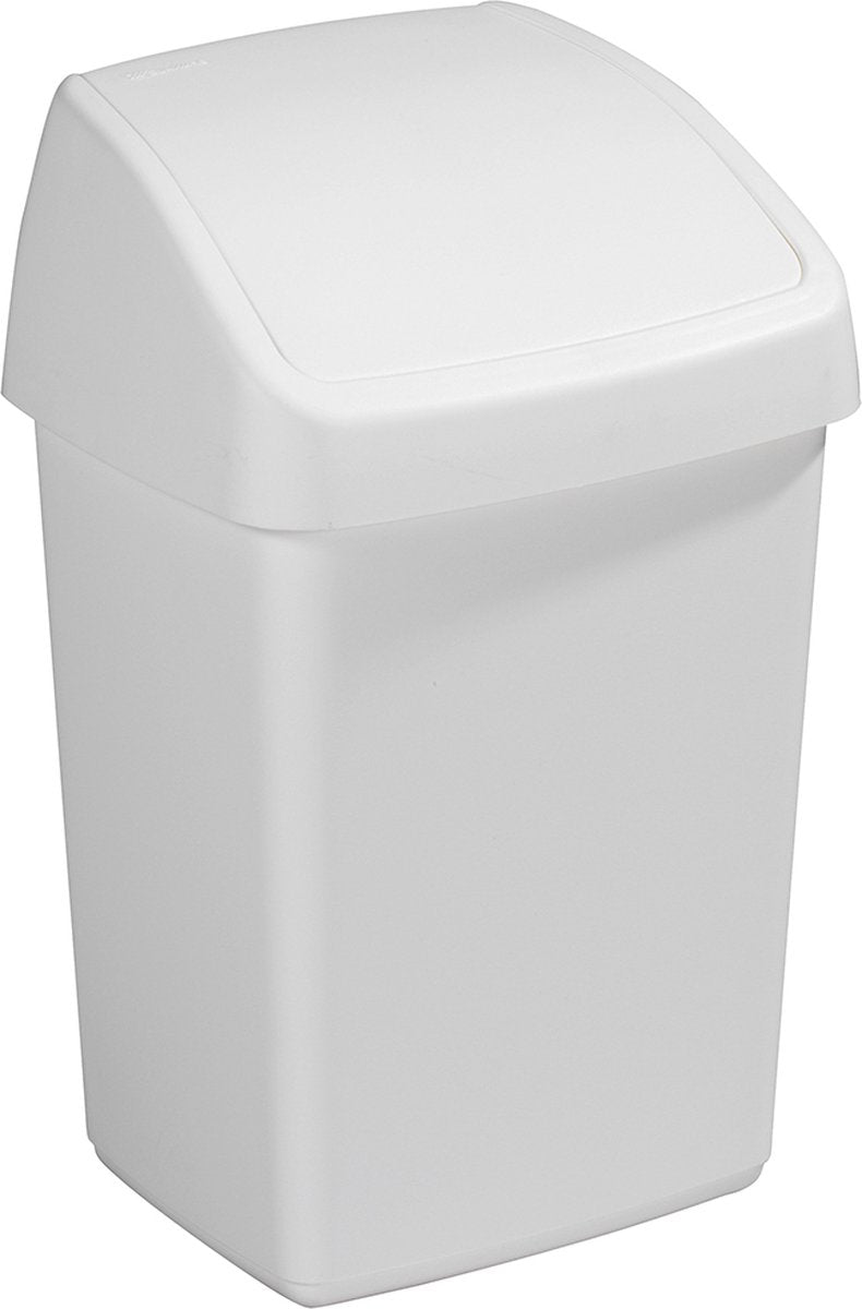 Sunware - delta prullenbak met swingdeksel 10l wit - 24 x 21,5 x 39 cm