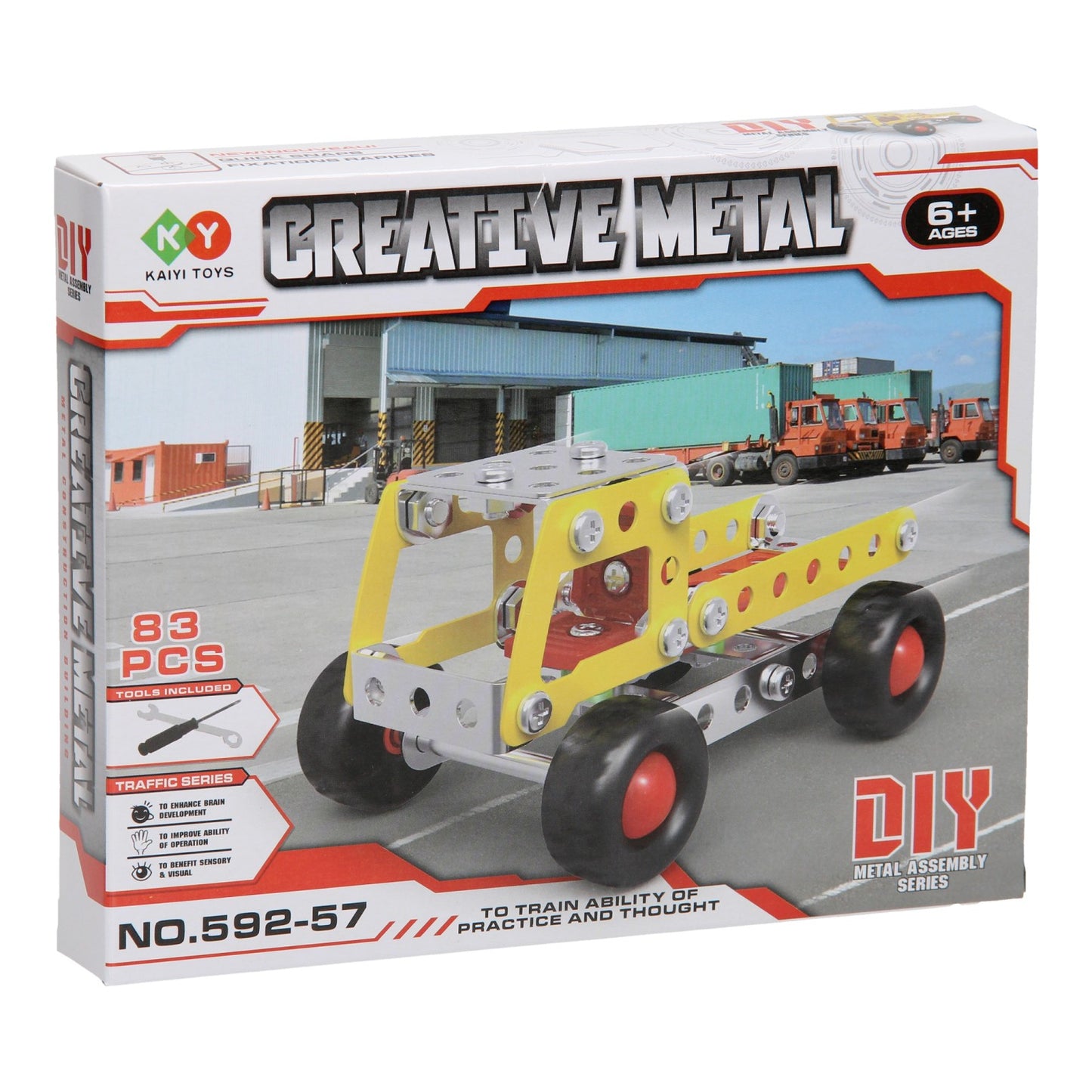 Lobbes Constructieset metaal kiepwagen, 83dlg.