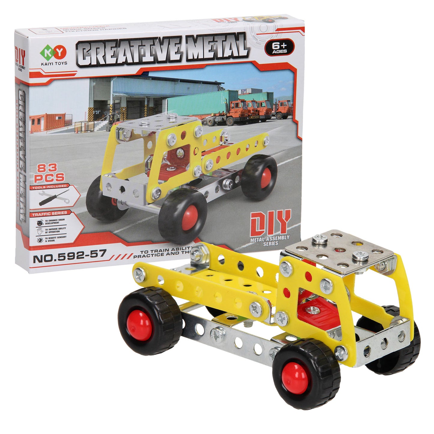 Lobbes Constructieset metaal kiepwagen, 83dlg.