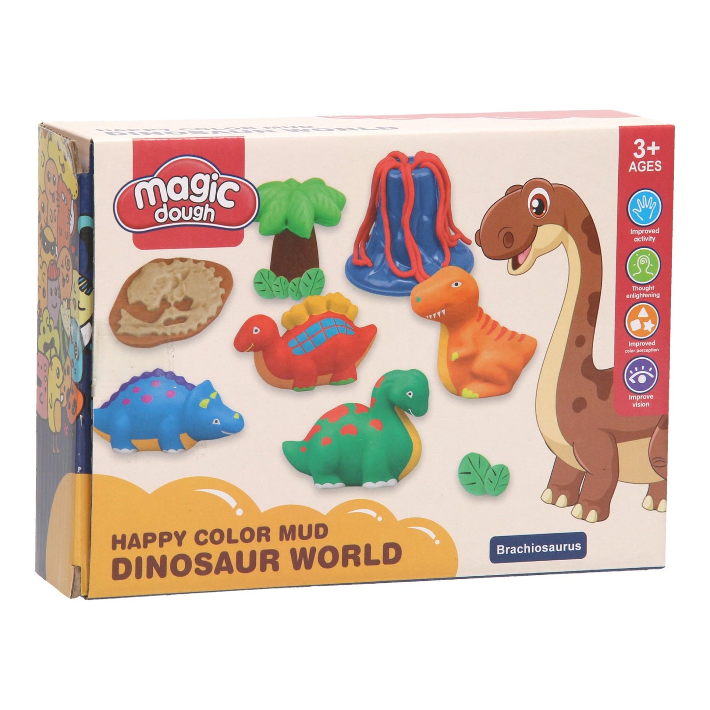 Lobbes Speelgoed BV Kleisetje dino's - 4 kleuren klei