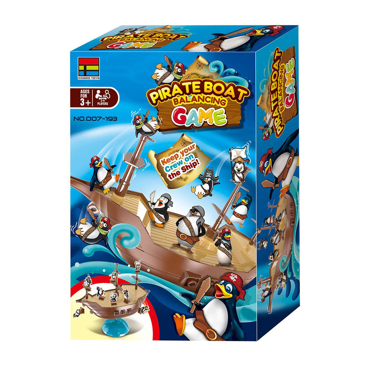 Lobbes Speelgoed BV Lobbes balansspel piratenboot - spannend kinderspel met pinguïns.