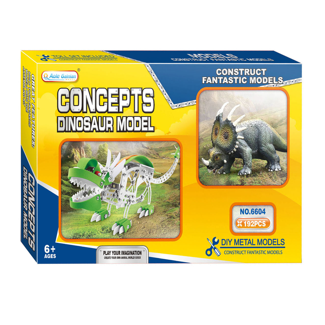 Lobbes Metalen bouwset dino triceratops